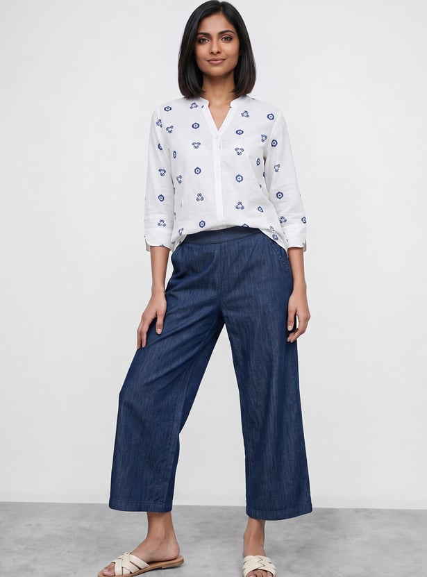 COLOUR ME Solid Straight Pants
