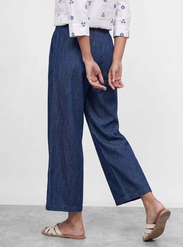 COLOUR ME Solid Straight Pants