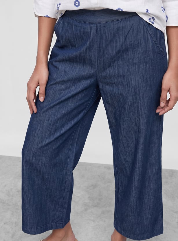 COLOUR ME Solid Straight Pants