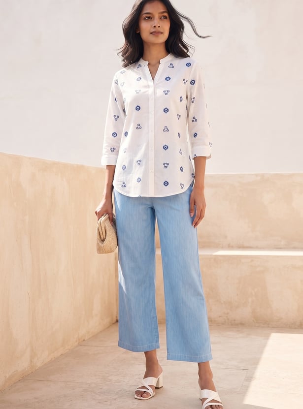 COLOUR ME Solid Straight Pants