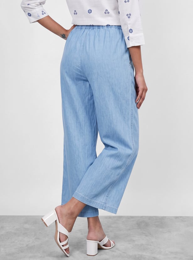 COLOUR ME Solid Straight Pants