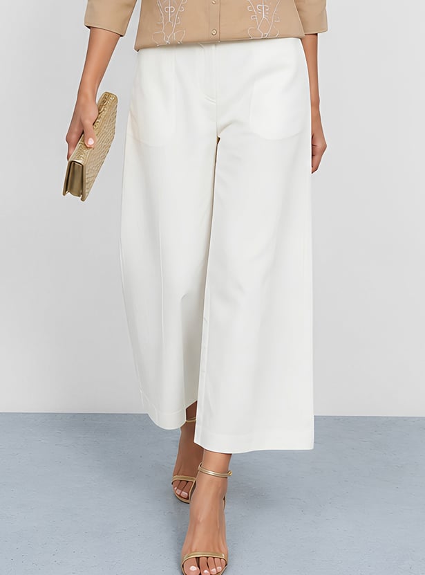 COLOUR ME Solid Straight Pants