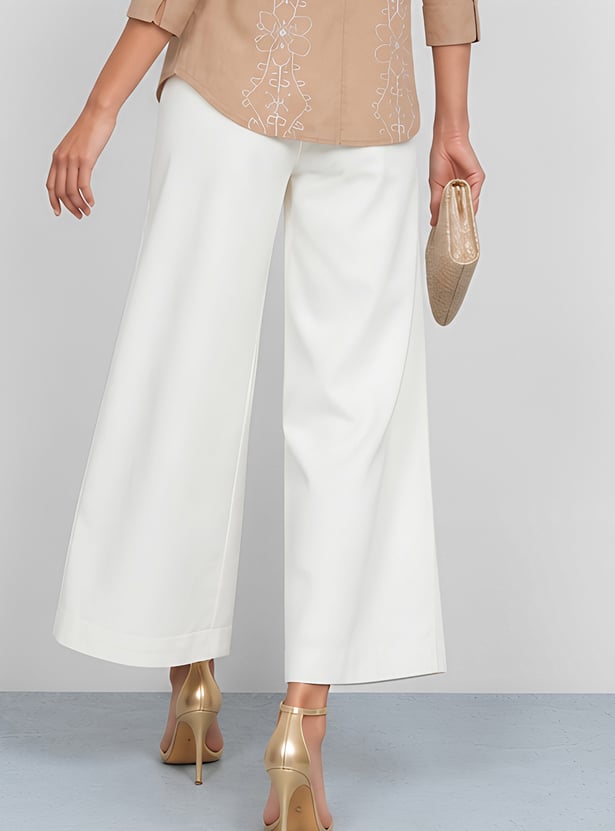 COLOUR ME Solid Straight Pants