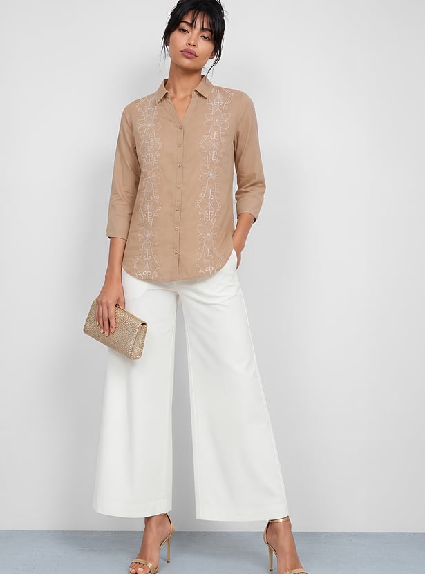 COLOUR ME Solid Straight Pants