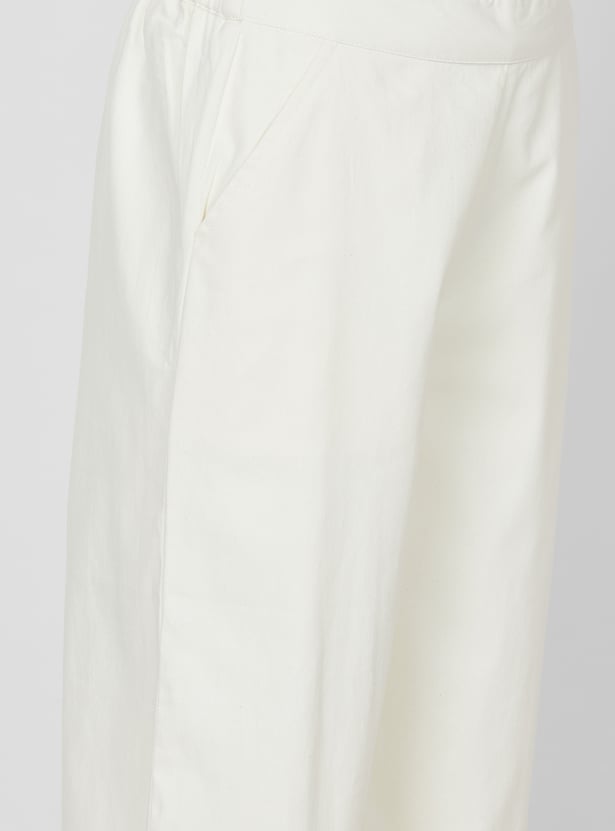 COLOUR ME Solid Straight Pants