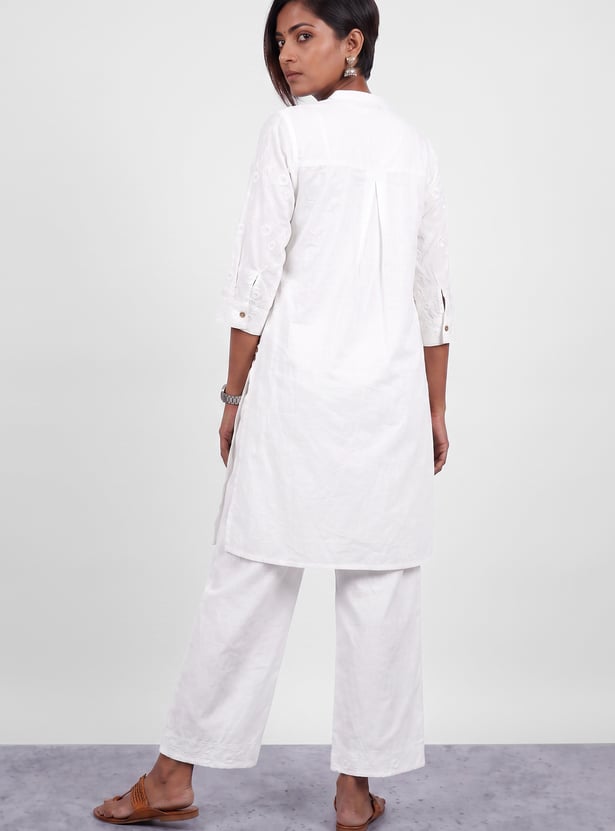 MELANGE Embroidered Straight Kurta Set