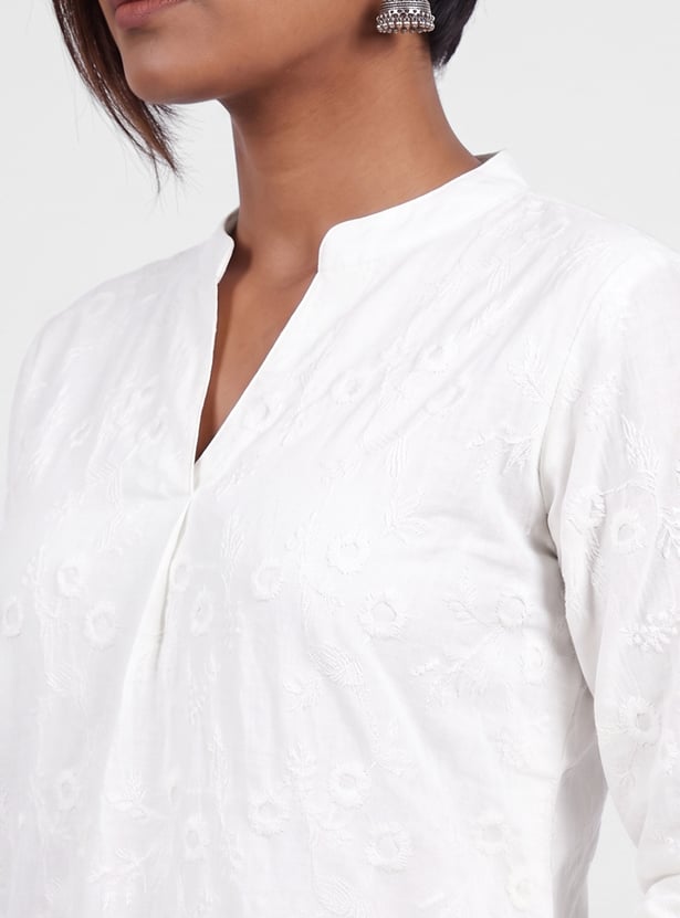 MELANGE Embroidered Straight Kurta Set