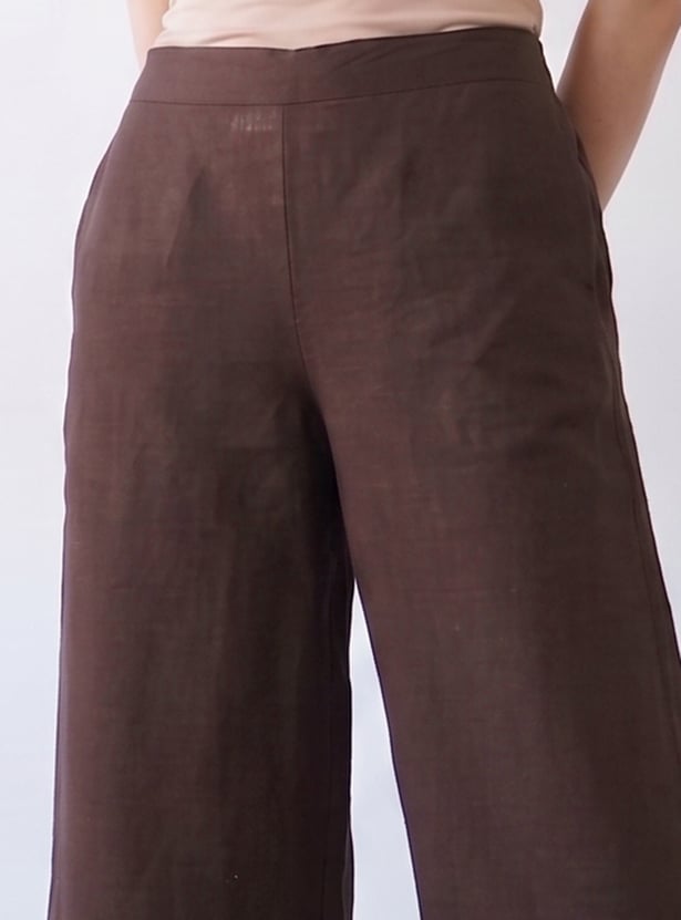 MELANGE Solid Straight Pants