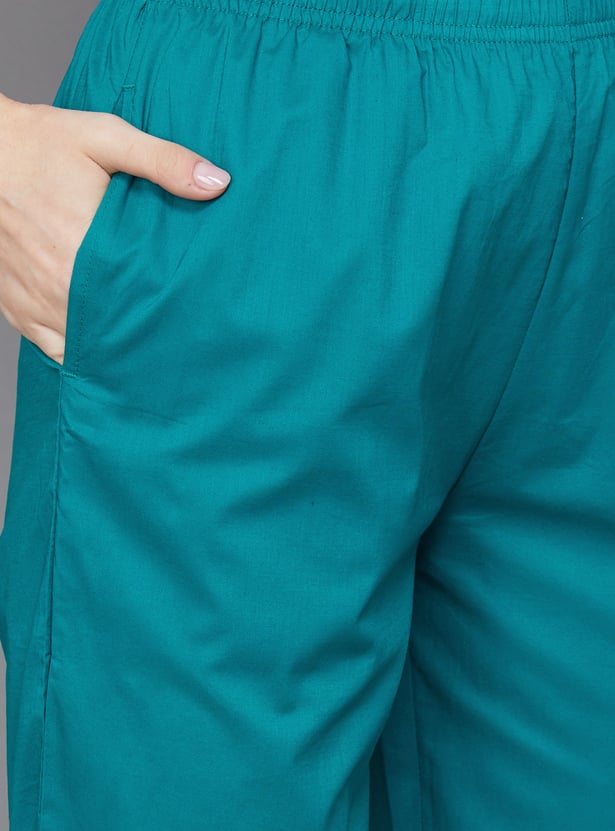 GO COLORS Solid Straight Pants
