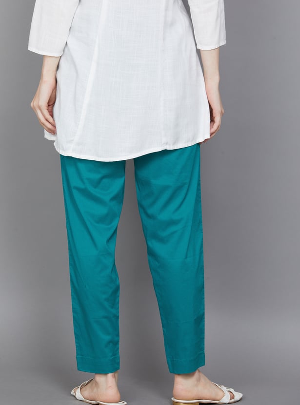 GO COLORS Solid Straight Pants
