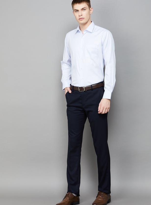 ARROW Solid Slim Straight Formal Trousers