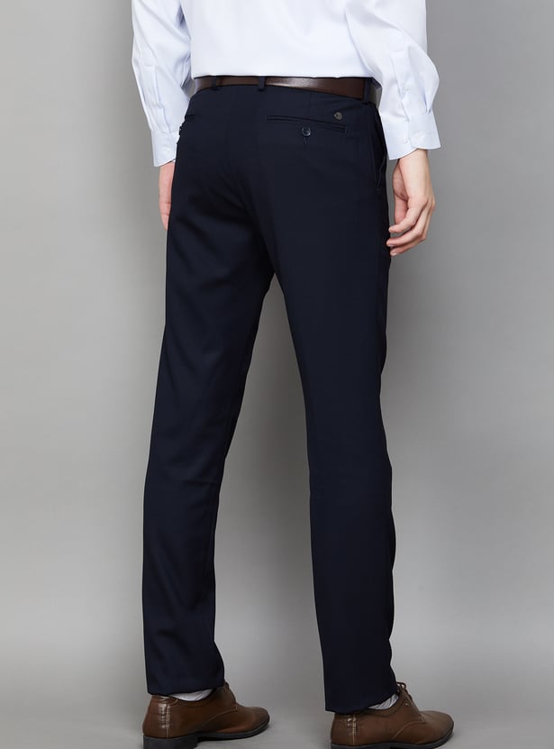 ARROW Solid Slim Straight Formal Trousers