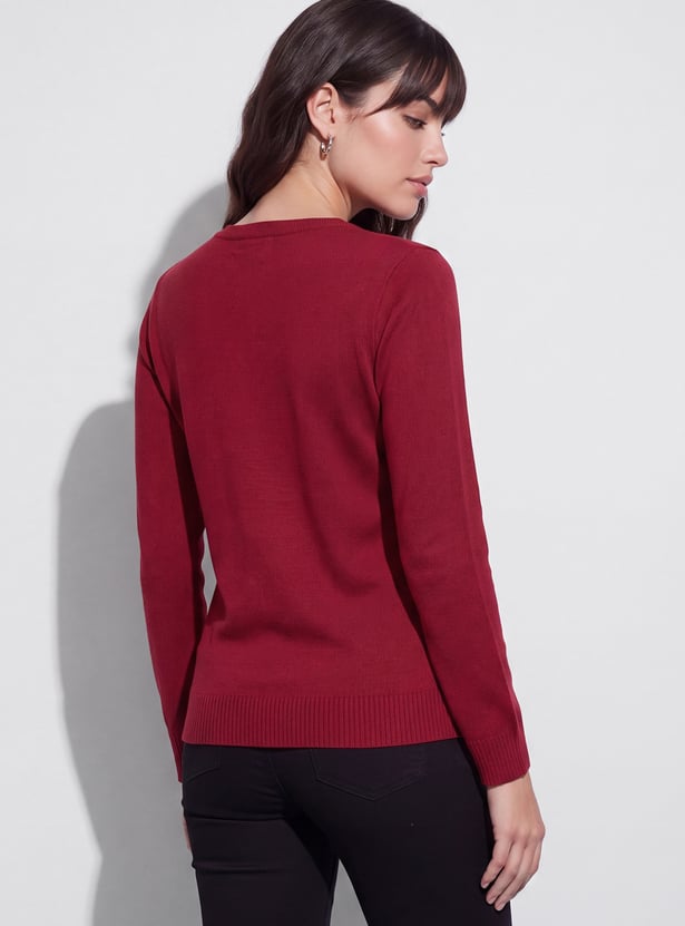 FAME FOREVER Solid Round Neck Top