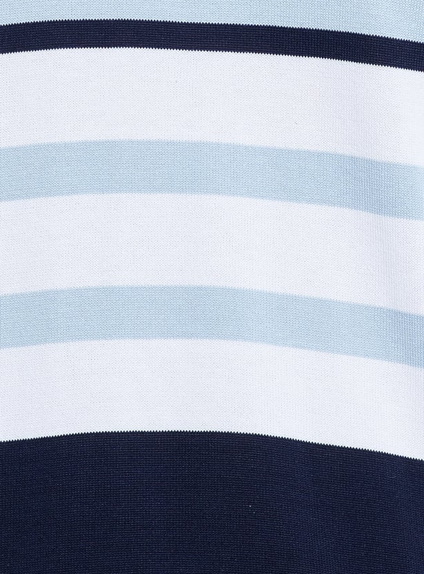 FAME FOREVER Striped Crew Neck Sweater