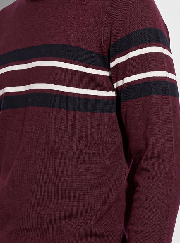 FAME FOREVER Striped Pullover Sweater