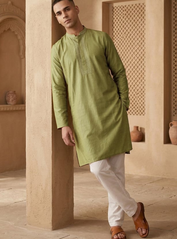 MELANGE Textured Straight Kurta