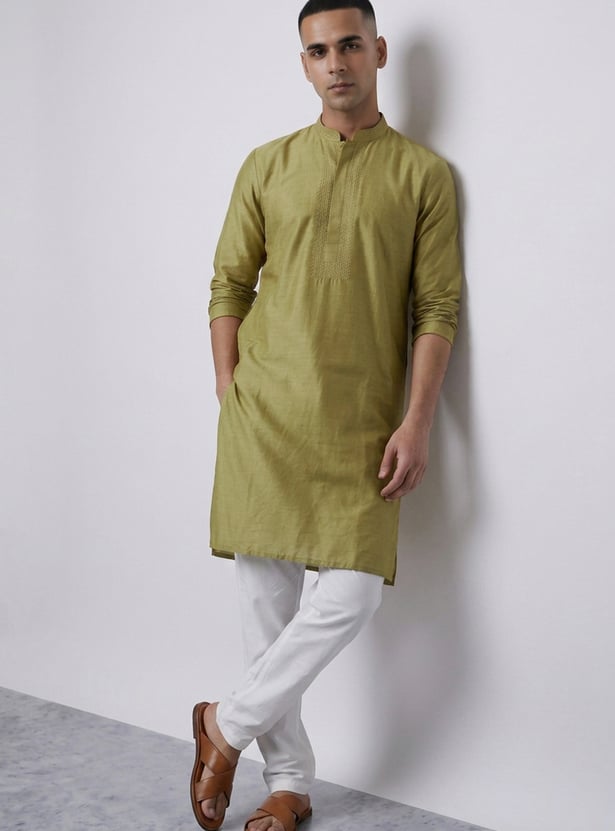 MELANGE Textured Straight Kurta