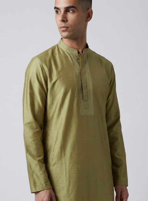 MELANGE Textured Straight Kurta
