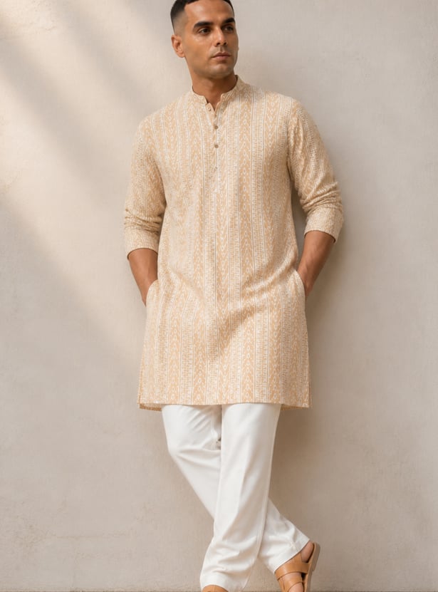 MELANGE Embroidered Knee Length Kurta