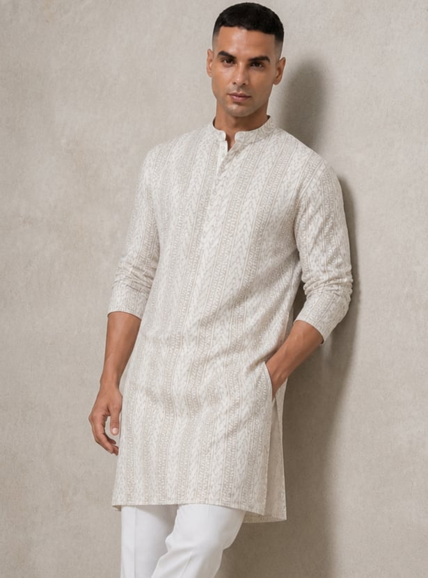 MELANGE Embroidered Knee Length Kurta