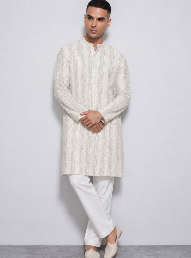 MELANGE Embroidered Knee Length Kurta