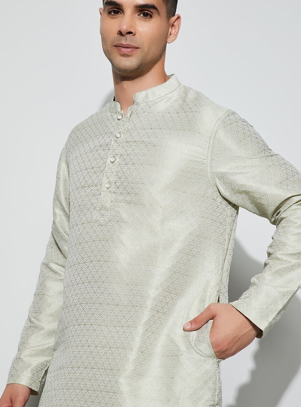 MELANGE Woven Calf Length Kurta