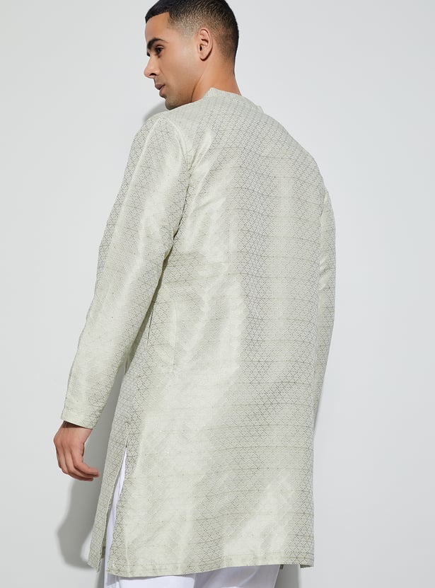 MELANGE Woven Calf Length Kurta