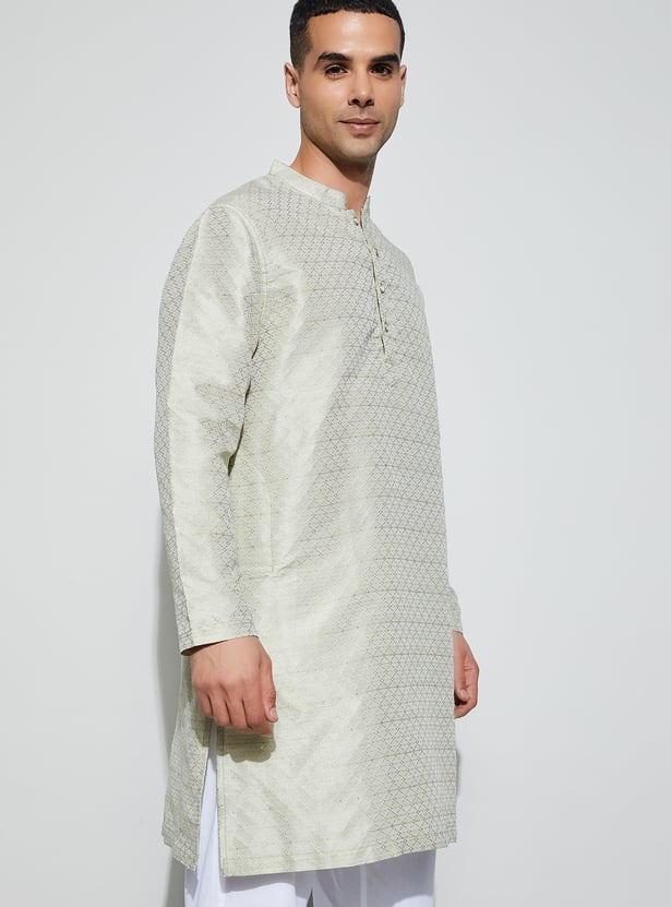 MELANGE Woven Calf Length Kurta
