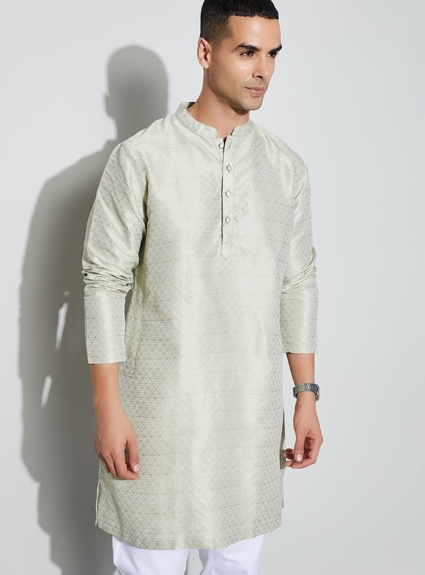 MELANGE Woven Calf Length Kurta