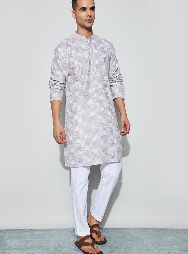 MELANGE Embroidered Knee-Length Kurta