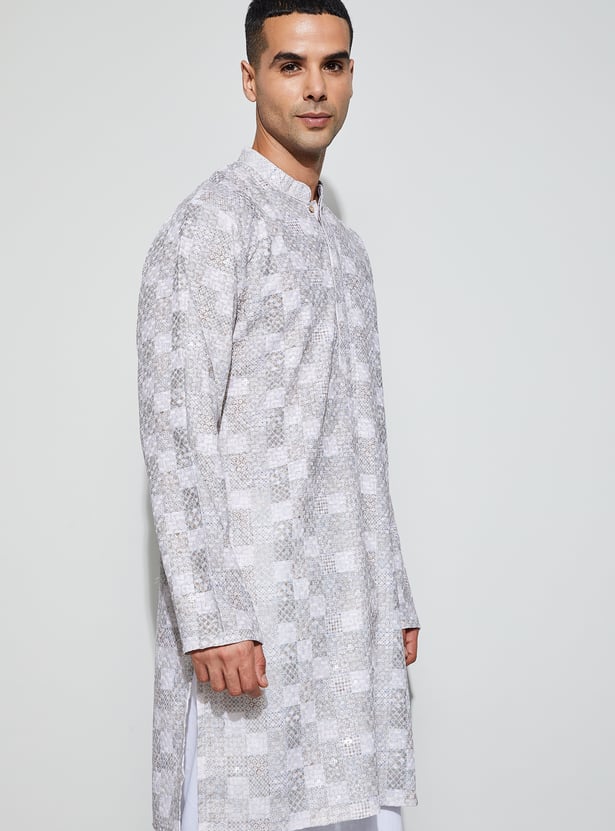 MELANGE Embroidered Knee-Length Kurta