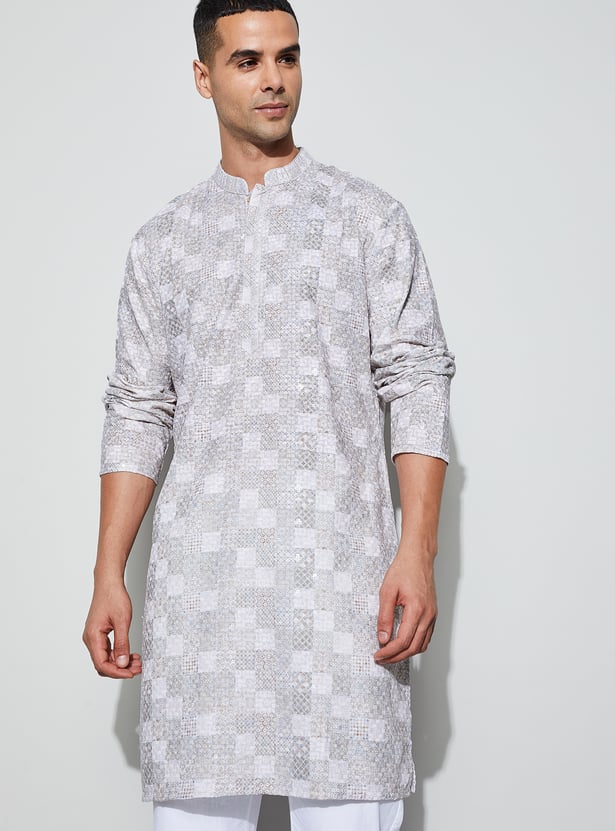 MELANGE Embroidered Knee-Length Kurta