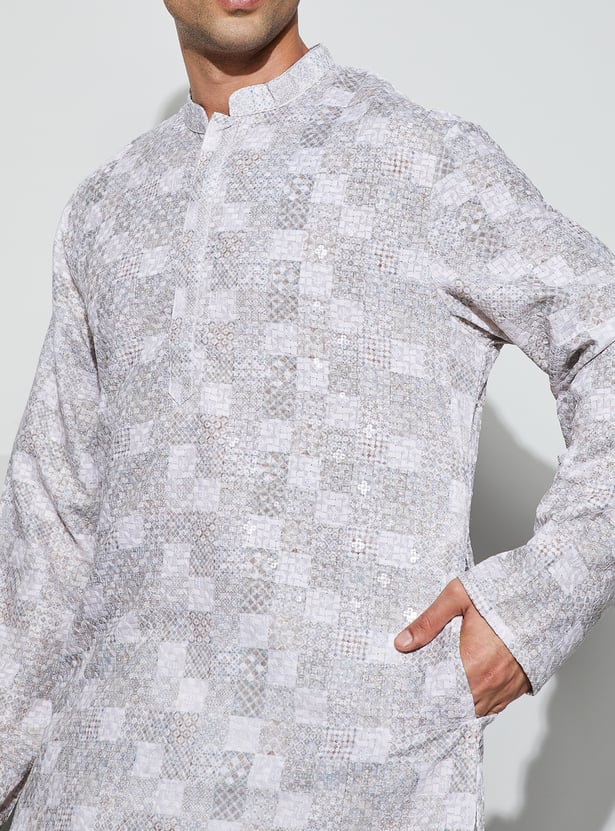 MELANGE Embroidered Knee-Length Kurta