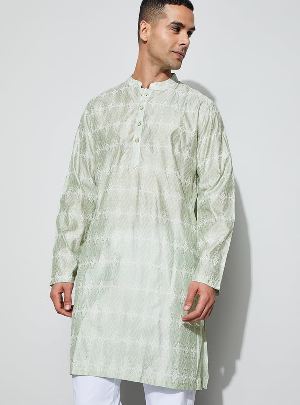 MELANGE Embellished Calf-Length Kurta
