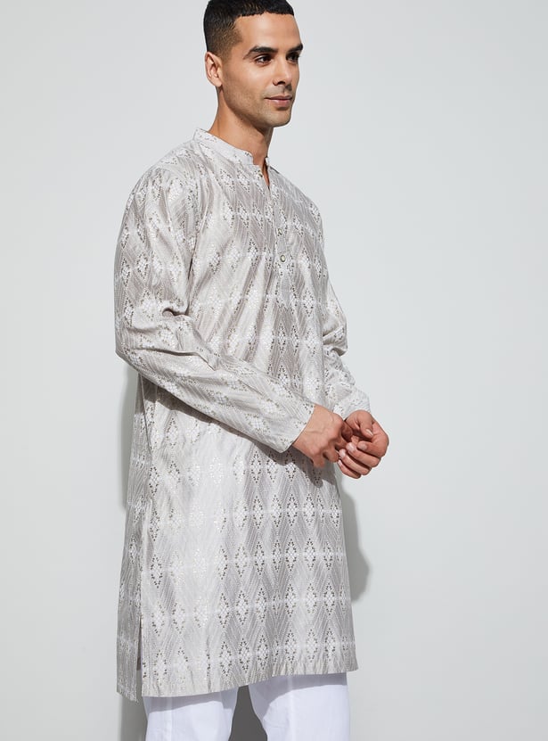 MELANGE Embellished Calf-Length Kurta