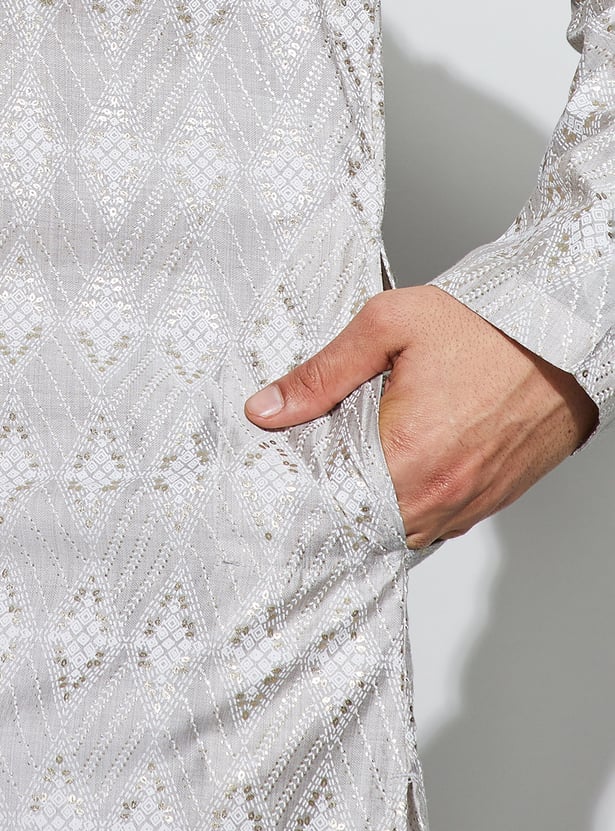 MELANGE Embellished Calf-Length Kurta