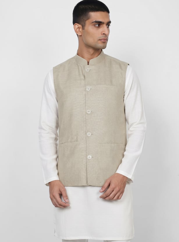 MELANGE Solid Nehru Jacket