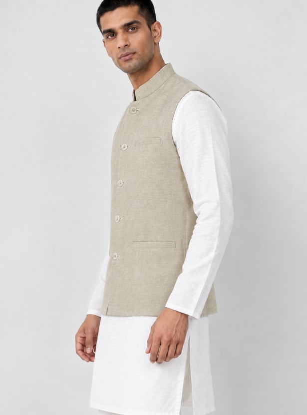 MELANGE Solid Nehru Jacket