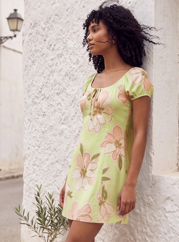GINGER Floral Print Mini Dress