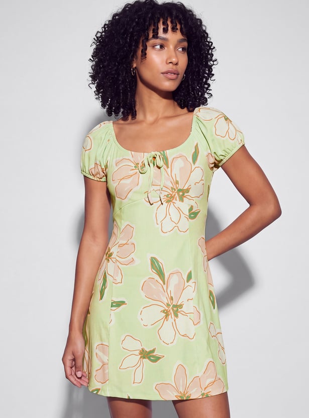 GINGER Floral Print Mini Dress