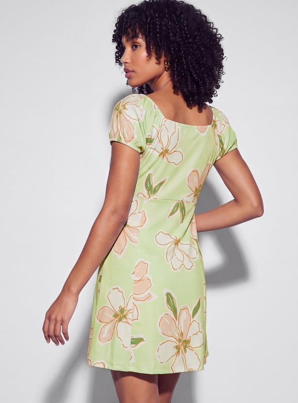 GINGER Floral Print Mini Dress