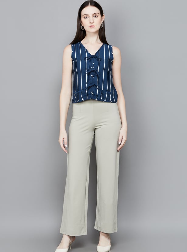 KRAUS Solid Wide Leg Trousers