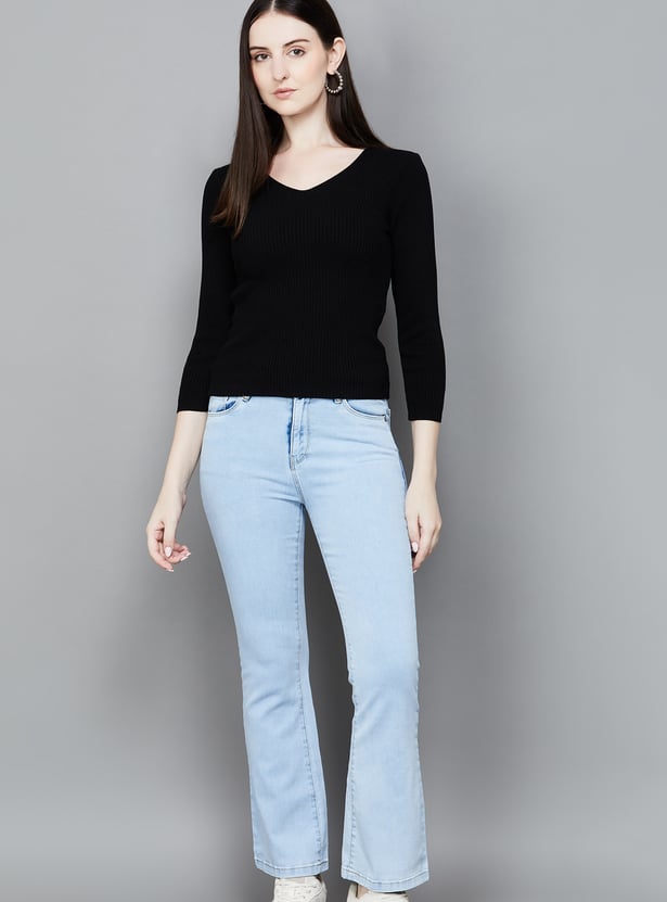 KRAUS Washed Flared Jeans