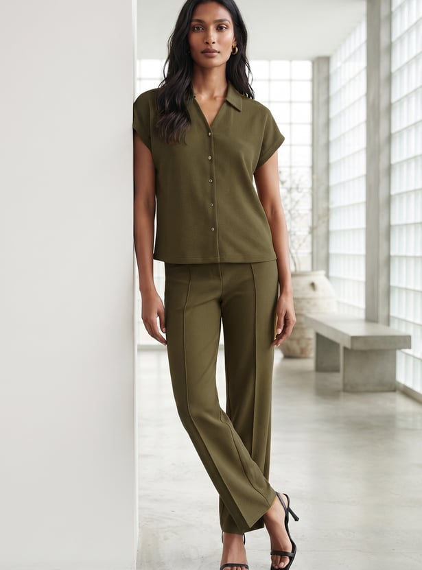 CODE Flat Front Knit Trousers