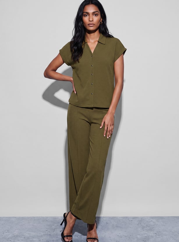 CODE Flat Front Knit Trousers