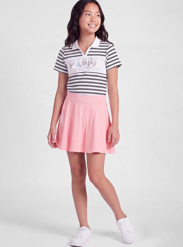 KAPPA Girls Solid Flared Skirt