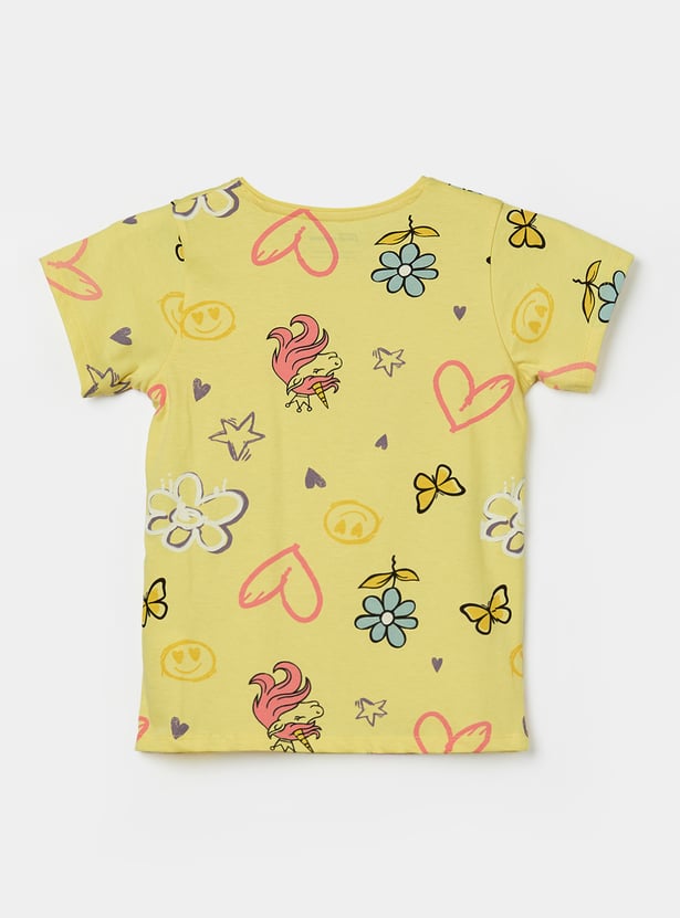 FAME FOREVER Girls Printed T-shirt with Shorts