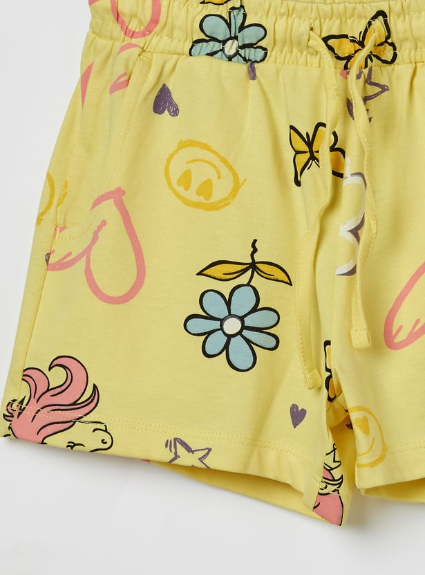 FAME FOREVER Girls Printed T-shirt with Shorts