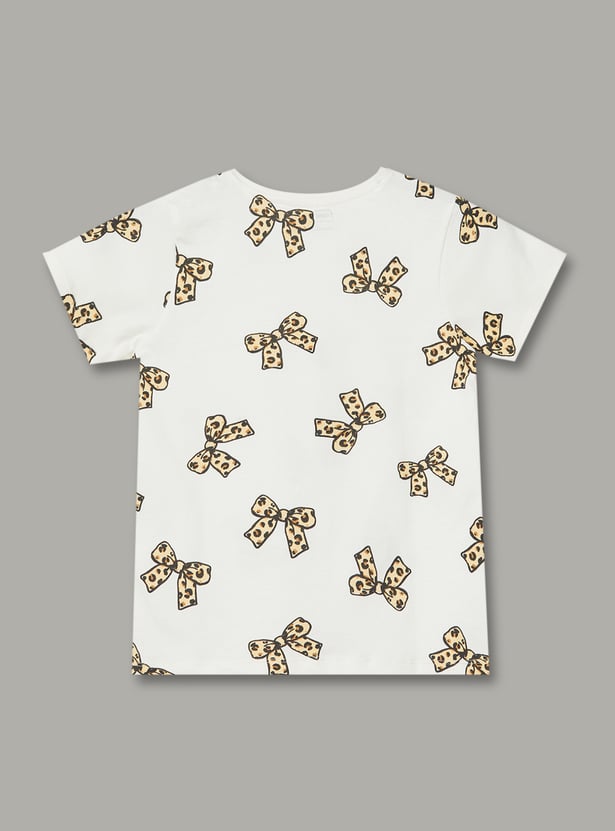 FAME FOREVER Girls Print T-shirt with Shorts Set