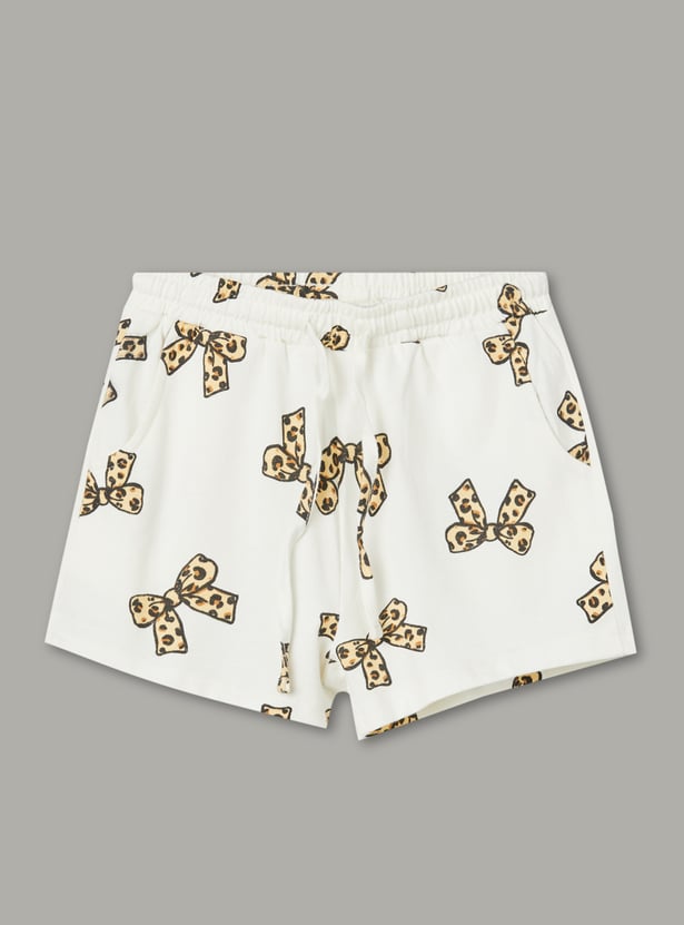 FAME FOREVER Girls Print T-shirt with Shorts Set